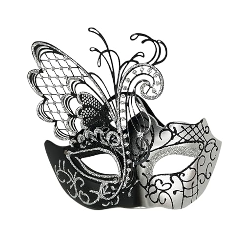 Gefomuofe Maskerade Maske Vintage-Halloween-Kostüm Karneval-Maske Schwarze Glänzend Rabenmaske Römisch Griechisch Herren Venezianische Halloween Kostüm Kleid Dekoration Zubehör von Gefomuofe