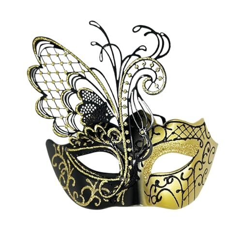 Gefomuofe Maskerade Maske Vintage-Halloween-Kostüm Karneval-Maske Schwarze Glänzend Rabenmaske Römisch Griechisch Herren Venezianische Halloween Kostüm Kleid Dekoration Zubehör von Gefomuofe