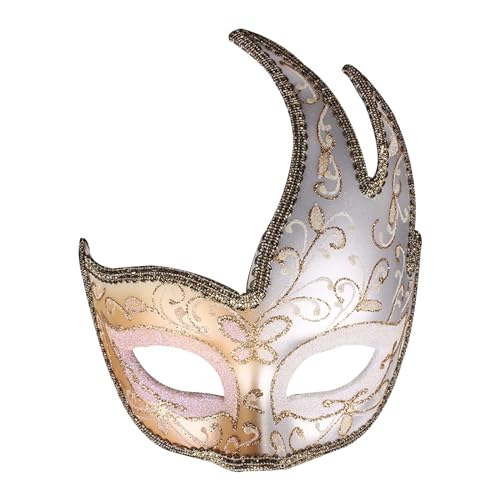 Gefomuofe Venezianische Maske Damen Fasching Verkleidung Masquerade Mask Karneval Dekorationen Venezianische Masken Strass Metall Filigrane venezianische Maske Dekoration Zubehör von Gefomuofe