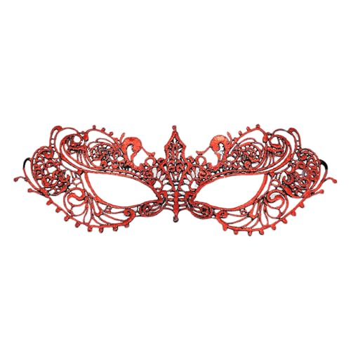 Gefomuofe Venezianische Maske Damen Herren Fasching Verkleidung Masquerade Mask Karneval Dekorationen Venezianische Masken Strass Metall Filigrane venezianische Maske Halloween Kostüm von Gefomuofe