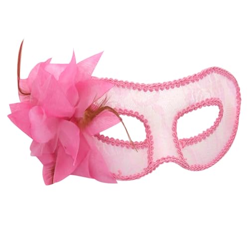 Gefomuofe Venezianische Maske Damen Herren Vintage-Halloween-Kostüm Karneval-Maske Blumenmaske Federmaske Rabenmaske Strass Metall Filigrane venezianische Maske Halloween Kostüm von Gefomuofe