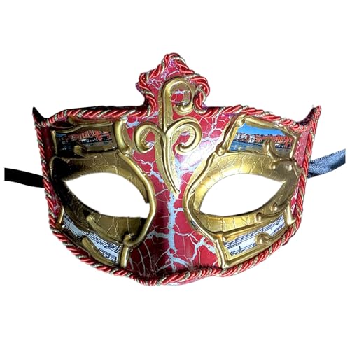 Gefomuofe Venezianische Maske Damen Herren Vintage Masken Handgefertigte Venezianische Maske Maskerade Augenmaske Strass Metall Filigrane venezianische Maske Augenmaske Maskerade Maske von Gefomuofe