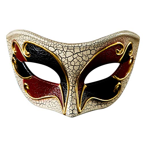 Gefomuofe Venezianische Maske Damen Karneval-Maske Schwarze Federmaske Rabenmaske Römisch Griechisch Herren Venezianische Karneval Fasching Halloween Cosplay Kostüm von Gefomuofe