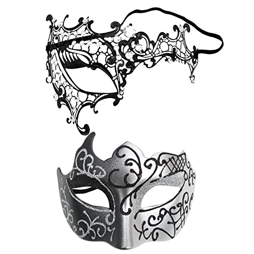 Gefomuofe Venezianische Maske Damen Vintage-Halloween-Kostüm Karneval-Maske Karneval Dekorationen Venezianische Masken Vintage Antike Masken Augenmaske Retro Colombina Ballmaske Damen und Herren von Gefomuofe