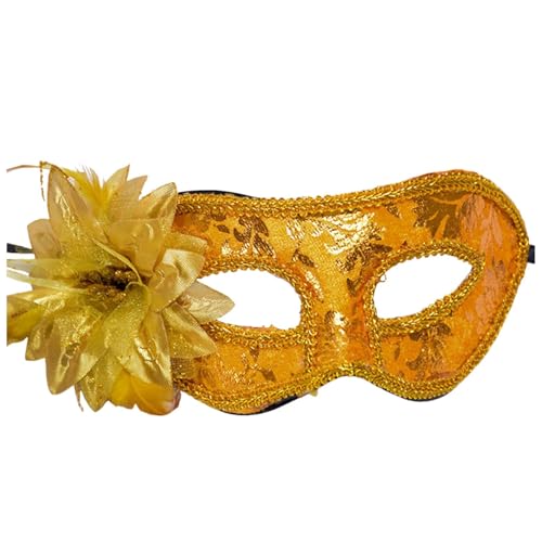 Gefomuofe Venezianischen Masquerade Maske Fasching Verkleidung Masquerade Mask Karneval Dekorationen Venezianische Masken Strass Metall Filigrane venezianische Maske Venedigmaske Federmaske von Gefomuofe