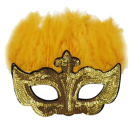 Gefomuofe Venezianischen Masquerade Maske Federmaske Karneval-Maske Schwarze Federmaske Rabenmaske Strass Pailletten Filigrane venezianische Maske Augenmaske Maskerade Maske für Karneval von Gefomuofe
