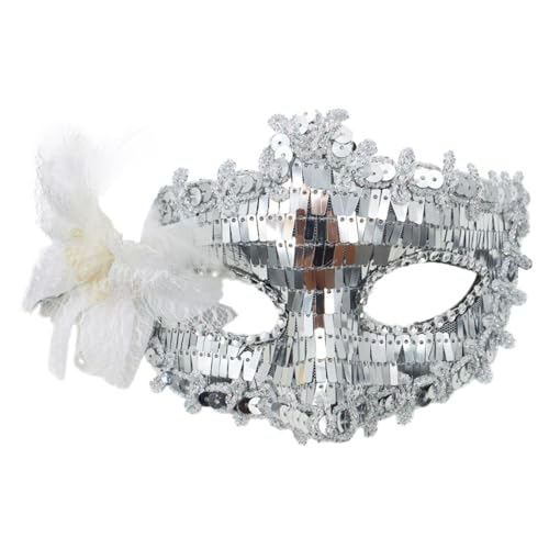 Gefomuofe Venezianischen Masquerade Maske Vintage-Halloween-Kostüm Karneval-Maske Pailletten Federmaske Rabenmaske Vintage Antike Masken Augenmaske Retro für Karneval Fasching Halloween Cosplay von Gefomuofe