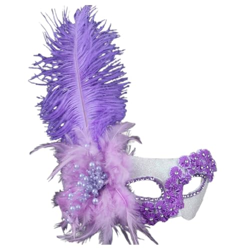 Gefomuofe Venezianischen Masquerade Maske Vintage-Halloween-Kostüm Karneval-Maske Schwarze Federmaske Rabenmaske Strass Metall Filigrane venezianische Maske Karneval Fasching Halloween Cosplay Kostüm von Gefomuofe