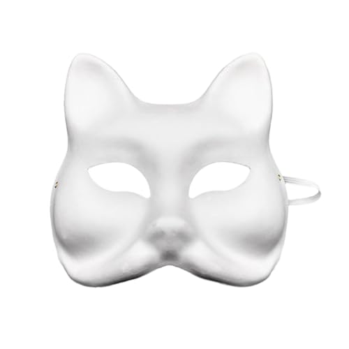 Gefomuofe Weiße DIY Vollgesichtsmasken DIY Unbemalte Maskerademaske Pappmaché-Masken Für Mardi-Maskerade Cosplay von Gefomuofe