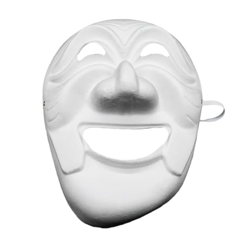 Gefomuofe Weiße DIY Vollgesichtsmasken DIY Unbemalte Maskerademaske Pappmaché-Masken Für Mardi-Maskerade Cosplay von Gefomuofe