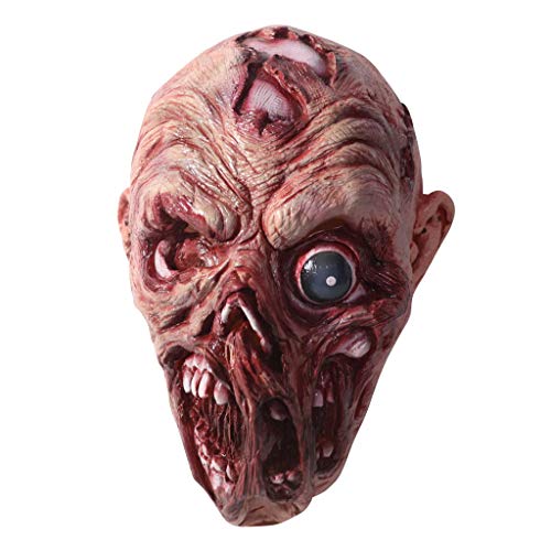 Gefomuofe Zombie Maske Blutigem Vollkopfmaske Mund Walking Dead Masken Horror Vollkopf Zombie Helm Halloween Cosplay Kostüm Party Requisiten von Gefomuofe