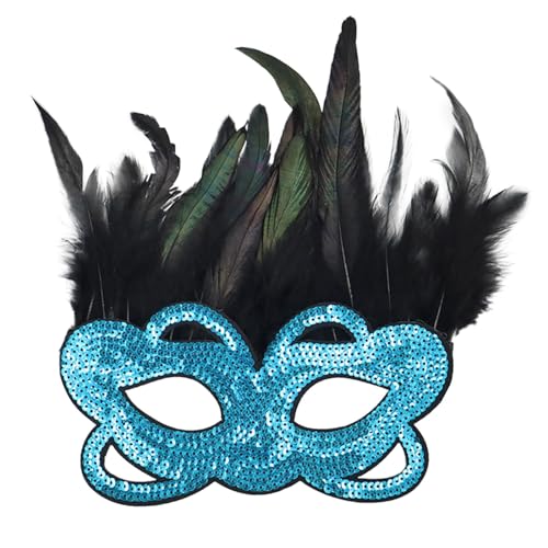 Maskerade Maske Sexy Venezianische Gesichtsmaske Handgefertigte Pailletten Feder Maske Römisch Griechisch Herren Venezianische Halloween Karneval Abendkleid Tanz Ball Party von Gefomuofe