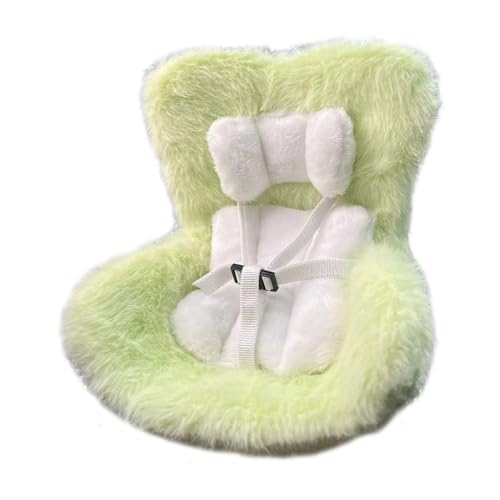 Autositz für Puppen mit weichem pelzigem Kissen für Labubu Lüftungsschlitzclip und Desktop-Ständer, niedliches Auto-Ornament für Labubu-Fans und Puppensammler (Grün) von Gehanico