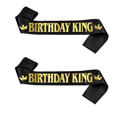 Gehanico Geburtstagsschärpe Geburtstag König Königin Fleckenschärpe Geburtstag Party Dekoration Happy Birthday Party Jahrestag Supplies Dekorationen Gag Geschenk für Männer Frauen Junge Mädchen von Gehanico