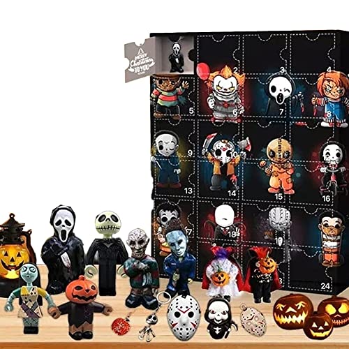Gehanico Halloween Doll Advent Calendar 2023 Contains 24 Gifts Albtraum vor Kalender Weihnachts Horrorfiguren Adventskalender Countdown mit Überraschungsspielzeug (2A) von Gehanico