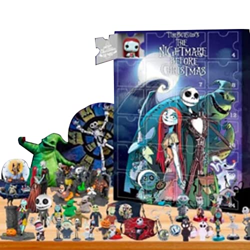 Gehanico Halloween Doll Advent Calendar 2023 Contains 24 Gifts Albtraum vor Kalender Weihnachts Horrorfiguren Adventskalender Countdown mit Überraschungsspielzeug (4A) von Gehanico