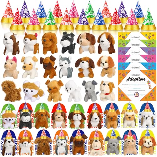 Gejoy 18-teiliges Set mit 18 Mini-Plüschhüten, 18 Geburtstagshüten, 18 Adoptionszertifikaten, 18 Kraft-Welpenboxen für Adoptionen, Welpengeburtstags-Party-Set, Hundegeschenke Gejoy 18-teiliges Set mit 18 Mini-Plüschhüten, 18 Geburtstagshüten, 18 Adoptionszertifikaten, 18 Kraft-Welpenboxen für Adoptionen, Welpengeburtstags-Party-Set, Hundegeschenke von Gejoy