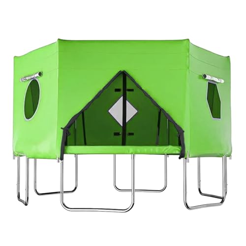 Trampolin Outdoor Zelt - 427cm Kindertrampolin Überdachung Abdeckung - Grünes Zubehör für Gerade Stangen Trampoline mit 6 Stangen für Wind und Sonnenschutz Trampolin Outdoor Zelt - 427cm Kindertrampolin Überdachung Abdeckung - Grünes Zubehör für Gerade Stangen Trampoline mit 6 Stangen für Wind und Sonnenschutz von Gekufa