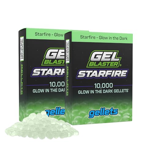 Gel Blaster Starfire 20.000 Gellets - Offizielle Nachfüllmunition für Starfire Gel Blasters - Glow-in-The-Dark UV-aktivierte Leuchtspurgeschosse - Erhöhte Sprengleistung & Genauigkeit, für 14+ Jahre von Gel Blaster