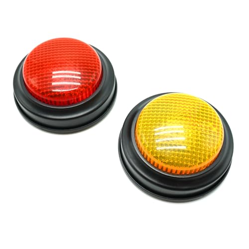 Gelabur 2-Pack Buzzer für Trivia Spiele, Antwort Buzzer für Klassenzimmer, Family Feud Jeopardy Buzzer, Game Buzzer mit Licht und Ton für Klassenzimmer, Game Show Buzzer Tasten von Gelabur