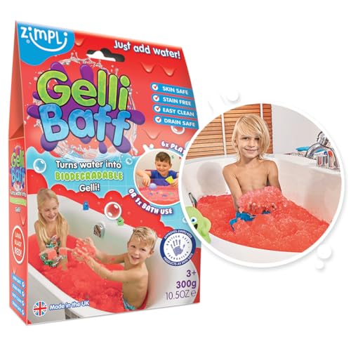 Zimpli Kids Gelli Baff Red, 1 Bad oder 6 Spielanwendungen, verwandelt Wasser magisch in Dicke, Bunte GOO, pädagogisches Stressabbau-Schleim-Spielzeug für Mädchen und Jungen, sensorische Aktivität Zimpli Kids Gelli Baff Red, 1 Bad oder 6 Spielanwendungen, verwandelt Wasser magisch in Dicke, Bunte GOO, pädagogisches Stressabbau-Schleim-Spielzeug für Mädchen und Jungen, sensorische Aktivität von Zimpli Kids