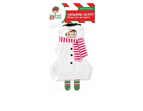 Gem Imports Elf Schneemann Outfit - Lustiges Weihnachtselfenkostüm mit Hut & Schal - Dress Up Kleidung für freche Elfenpuppen & Festliche Displays von Gem Imports