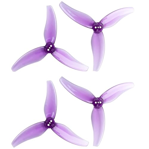 GEMFAN 2 Paar Hurricane 3630 Propeller 1,5 mm T-Mount 3-Blade CW CCW Paddel für RC Drohne (Lila) von Gemfan