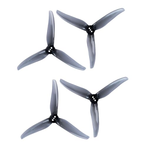 GEMFAN 2 Paar Hurricane 4023 Propeller 1,5 mm T-Mount 3-Blade CW CCW Paddel für RC Drohne DIY Teile (Grau) von Gemfan