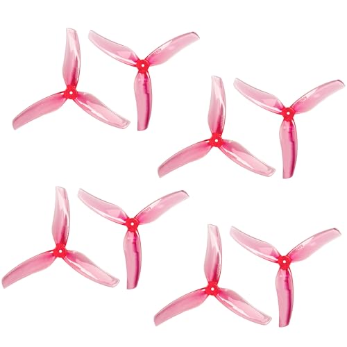 GEMFAN 4 Paar 2609-3 Propeller 3-Blade CW CCW Paddel Kompatibel mit F9A-B U14 RC Drohne (Pink 1,2 mm) von Gemfan