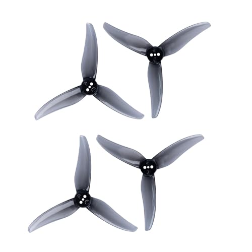 GEMFAN Hurricane 3520 Propeller 3-Blade CW CCW Paddel 1,5 mm T-Mount für RC Drohne (Grau) 2 Paar von Gemfan