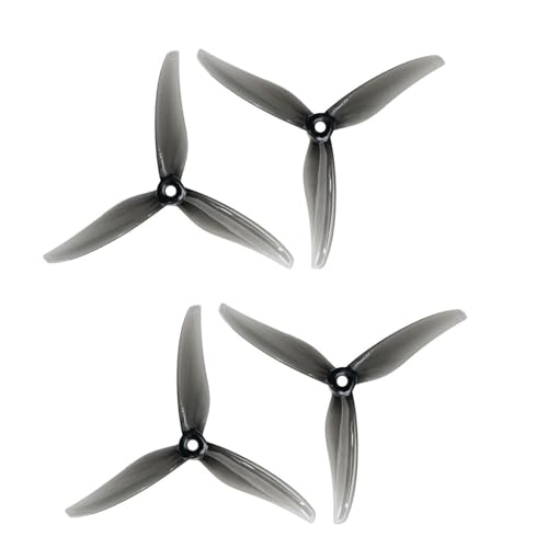 Gemfan 2Pairs Fury 5131.0 Propeller 3-Blade CW CCW Paddel for RC Drone Quadcopter Replacement Part (Translucent Gray) von Gemfan