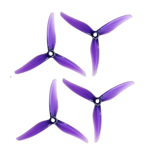 Gemfan 2Pairs Fury 5131.0 Propeller 3-Blade CW CCW Paddle for RC Drone Quadcopter Replacement Part (Purple) von Gemfan