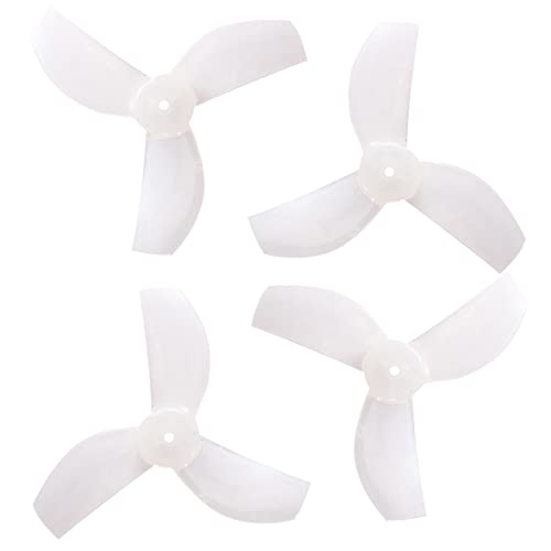 Gemfan 4 Paar 35 mm 3-Blatt / 4-Blatt Propeller 1,0 mm CW CCW PC Paddel für 08028 Motor Freestyle Racing Tinywhoop Drohne (3-Klingen, milchweiß) von Gemfan