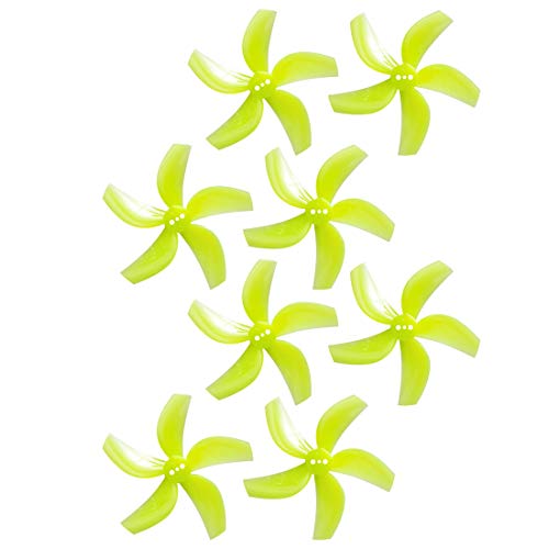 Gemfan 8Pairs D63 5-Blatt-Propeller 1,65 mm Welle im Uhrzeigersinn für bürstenlose 1105-5500-DIY-RC-Drohne (Yellow) von Gemfan