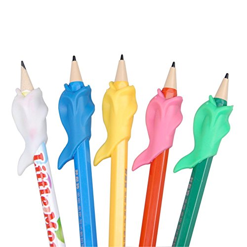 Gemini_mall® 5/10 Stück/Set Bleistiftgriffe Delphin Kinder Stifthalter Stifthalter Stifthalter Schreibhilfe Griff Haltungskorrektur Werkzeug (10 Stück zufällige Farbe) von Gemini_mall