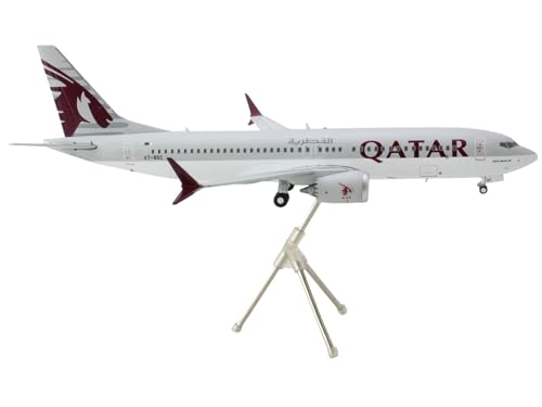Gemini Jets G2QTR1243 Boeing 737-MAX8 Qatar A7-BSC 1:200 Modellflugzeug, Weiß von GeminiJets