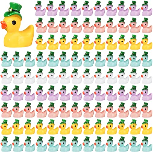 Gemscream 100 Stück St. Patrick's Day Mikro-Mini-Enten-Miniatur-Figuren aus Kunstharz, kleine Enten aus Kunstharz, Landschaft, Aquarium, Garten, Puppenhaus, Ornament, DIY-Dekoration für Partyzubehör Gemscream 100 Stück St. Patrick's Day Mikro-Mini-Enten-Miniatur-Figuren aus Kunstharz, kleine Enten aus Kunstharz, Landschaft, Aquarium, Garten, Puppenhaus, Ornament, DIY-Dekoration für Partyzubehör von Gemscream