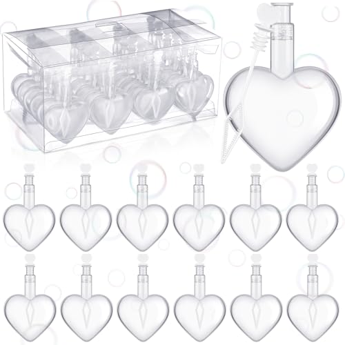 Gemscream 24 Stück Valentinstag-Herzblasenstäbe, Großpackung, Mini-Bubble-Stäbe, Gastgeschenke, Valentinstag-Mix, Spielzeug, Geschenk für Party, Hochzeit, Erwachsene (weiß) von Gemscream