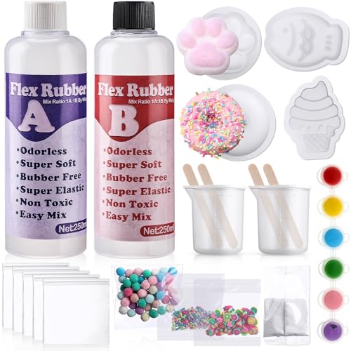 Gemscream Taba Squishy Kit 510.3 g Liquid Silicone Squishy Maker Kit 1:1 AB Ratio Soft Silicone Glue for DIY Stress Toys Decompression Gifts for Adult Gemscream Taba Squishy Kit 510.3 g Liquid Silicone Squishy Maker Kit 1:1 AB Ratio Soft Silicone Glue for DIY Stress Toys Decompression Gifts for Adult von Gemscream