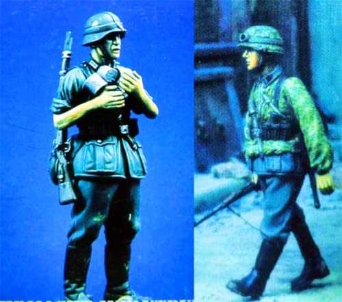( 1/35 ) Resin Miniaturmodellbausatz WWII Deutscher Soldat Resinmodellbausatz (2 Personen) unmontierte und unbemalte Resinteile (kjA9t-1) von Generic