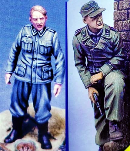 ( 1/35 ) Resin-Miniaturmodellbausatz WWII Deutscher Soldat Resinmodellbausatz (2 Personen) unmontierte und unbemalte Resinteile (kjA9t-3) von Generic