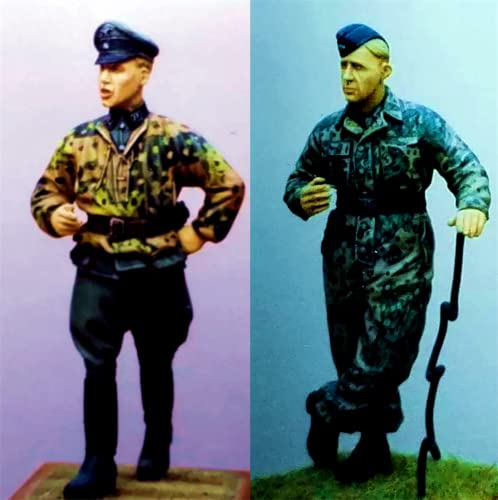 ( 1/35 ) Resin-Miniaturmodellbausatz WWII Deutscher Soldat Resinmodellbausatz (2 Personen) unmontierte und unbemalte Resinteile (kjA9t-4) von Generic