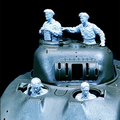 ( 1/35 ) Resinminiaturmodellbausatz WWII Britische Soldaten Resinmodellbausatz (4 Personen, kein Panzer) unmontierte und unbemalte Resinteile (kjA8t-8) von Generic
