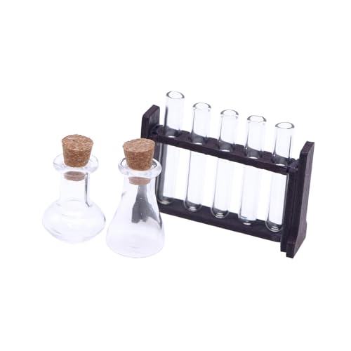 1/12 puppenhaus Reagenzglas Set Miniatur Reagenzgläser Puppen Haus Modell Ornament, Schwarz von Generic
