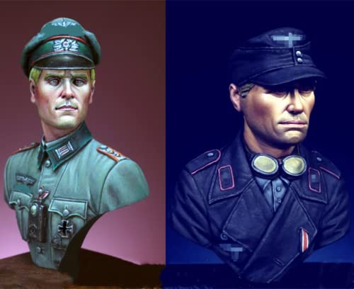 1/16 Resin Büste Miniaturmodellbausatz antiker militärischer Kommandant Büste Resinmodellbausatz (2 Personen) unmontierte und unbemalte Resinteile (yyj7A-3) von Generic