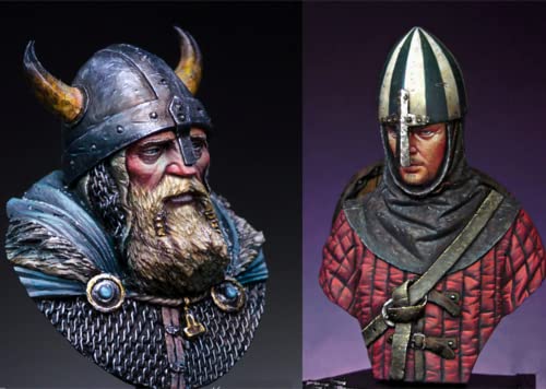 1/16 Resin Büste Miniaturmodellbausatz antiker militärischer Kommandant Büste Resinmodellbausatz (2 Personen) unmontierte und unbemalte Resinteile (yyj7A-8) von Generic