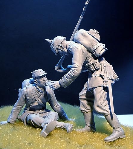 1/16 Resin Soldat Modellbausatz WWII Deutscher Soldat Resin Modellbausatz (2-Personen) (unbemalt und unmontiert) (oA8v-6) von Generic