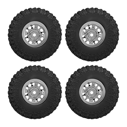 1/18 RC Auto Reifen RC Und Reifen 4 Stück Hochfeste Solid Building Bessere Griffigkeit Für Autos (Silber) von Generic