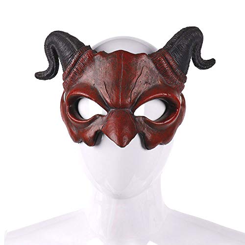 Halbgesicht Böse Ziege Maske Halloween Horror Maske 1/2 Bull Maske Halloween Horror Maske von Generic