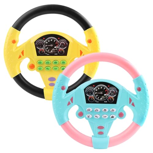 1/2 Stück Fahrcontroller - Tragbares Fahrrad | Simuliertes mit 360-Grad-Drehung, Kinder- mit Musiklicht, Lenkregler für Kleinkinder, 20x20x5cm von Generic